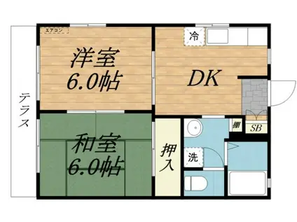 エクセル戸田公園(2DK/1階)の間取り写真