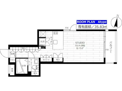 グランドコンシェルジュ都立大学(ワンルーム/1階)の間取り写真