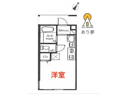 プレミアムコート和田町I(ワンルーム/1階)の間取り写真