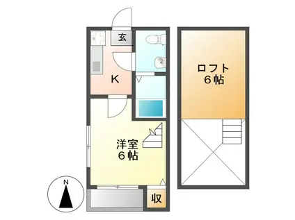 タウンコート高畑(1K/2階)の間取り写真