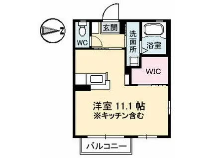 モンプレジール(ワンルーム/1階)の間取り写真