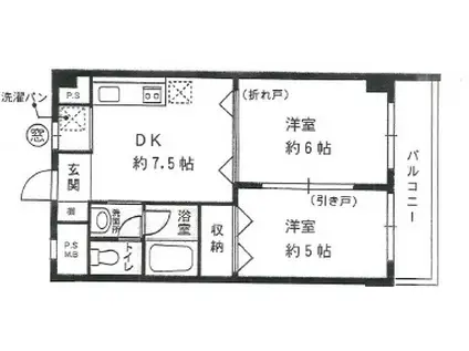 朝日プラザ靱公園第2(2DK/10階)の間取り写真