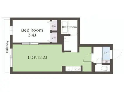サニーシャレード・ミネ(1LDK/2階)の間取り写真