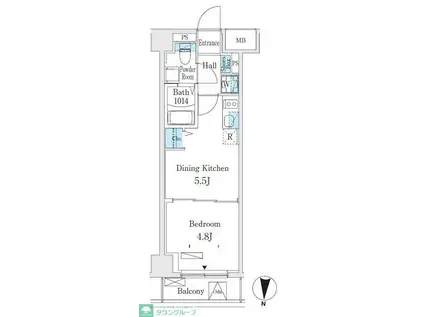 クラリティア板橋本町(1DK/5階)の間取り写真
