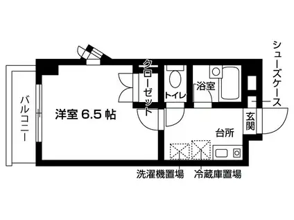 リバーウエスト(1K/1階)の間取り写真