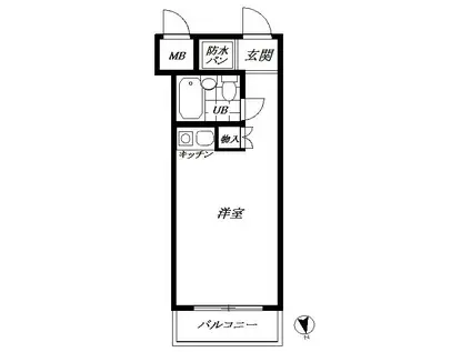 ダイアパレス吉野町第2(ワンルーム/4階)の間取り写真