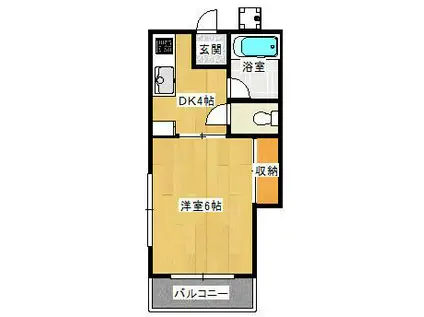 ハイツ富士見台(1DK/1階)の間取り写真