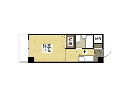 東福山駅前ビル(ワンルーム/8階)の間取り写真