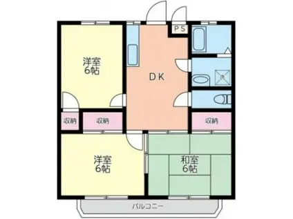 レスポワール大和田(3DK/2階)の間取り写真