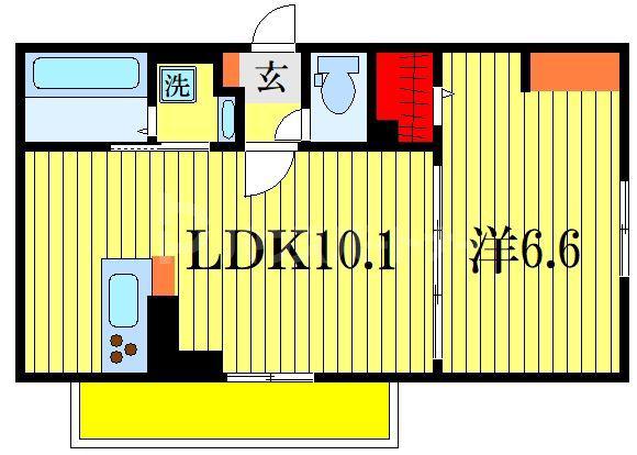 コモドコーポ前原(1LDK/1階)の間取り写真