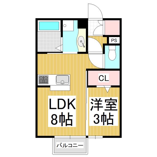 パティーナB(1LDK/1階)の間取り写真