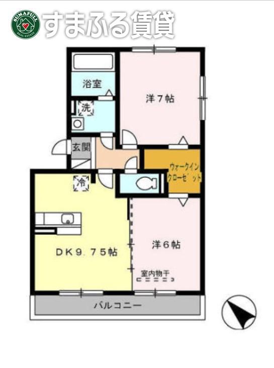 K.I.ハイツ(2DK/2階)の間取り写真