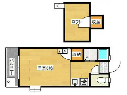 ベルマルシェ(ワンルーム/2階)の間取り写真