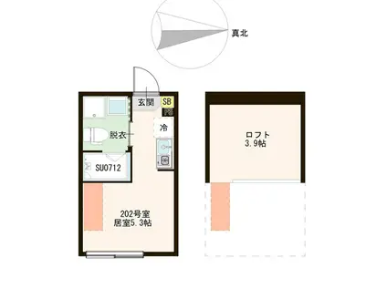 ル・リヴァージュ中川(ワンルーム/2階)の間取り写真