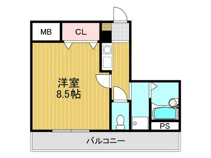 サンコークレアール(1K/5階)の間取り写真