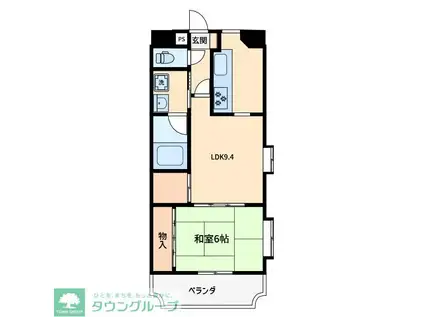 ラフィーネ篠崎(1SLDK/2階)の間取り写真