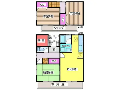 アイビス土合タウン(3DK/1階)の間取り写真