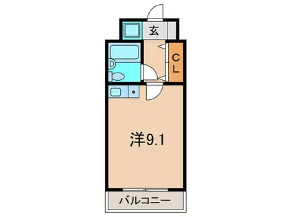 ピア40(ワンルーム/4階)の間取り写真