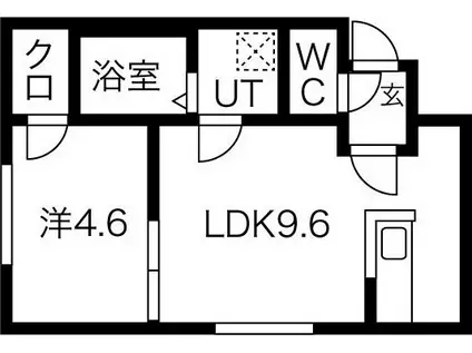 OAZO菊水(1LDK/3階)の間取り写真