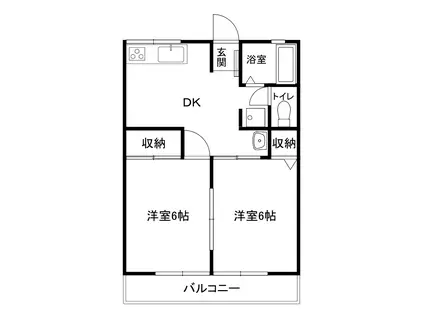 ヒルサイド薗部(2DK/2階)の間取り写真