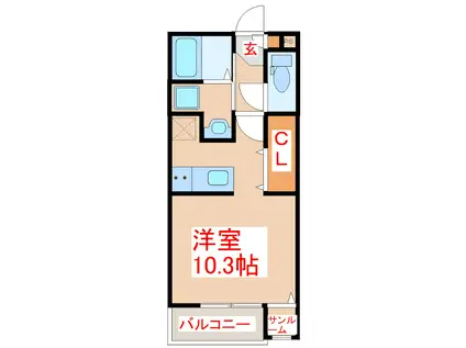 GRACE(ワンルーム/5階)の間取り写真