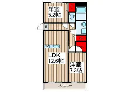 グランドマンション中内出(2LDK/3階)の間取り写真
