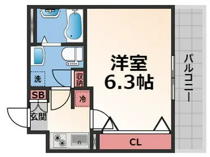 RITZ SQUARE STREAM I(1K/2階)の間取り写真