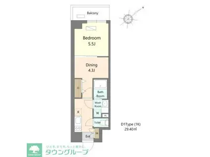 ALIVIS浦安(2K/3階)の間取り写真