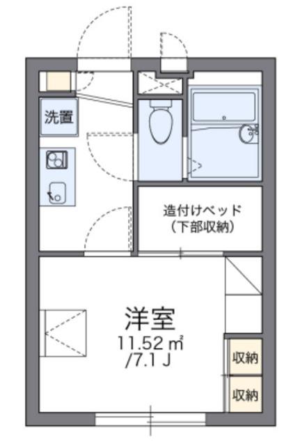 レオパレスΑ(1K/1階)の間取り写真