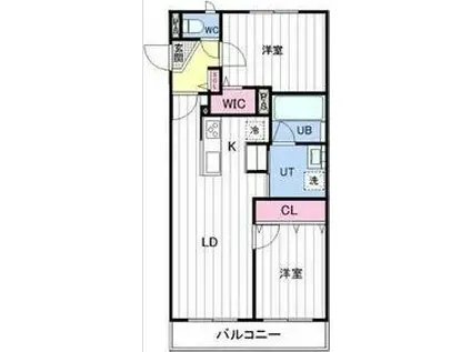 ASTER宮の森(2LDK/3階)の間取り写真