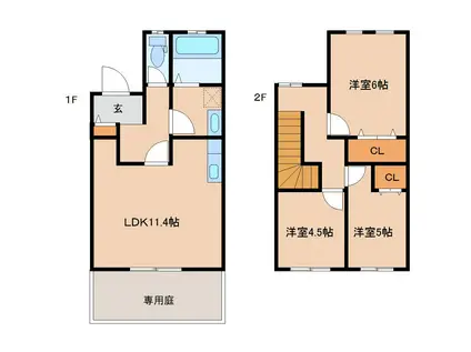 グランデ宇佐(3LDK/1階)の間取り写真