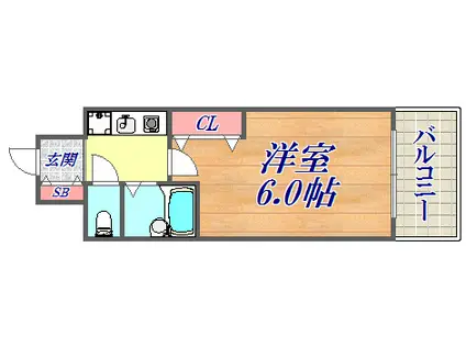 エスリード三宮フラワーロード(1K/5階)の間取り写真