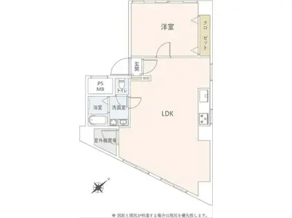 エフビル(1LDK/2階)の間取り写真