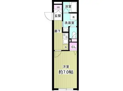 スタンズ神楽坂(1K/4階)の間取り写真