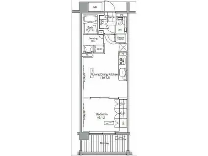 プレジリア代々木大山町(1LDK/1階)の間取り写真