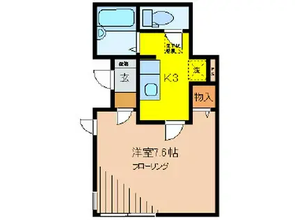 グランシャリオ(1K/1階)の間取り写真