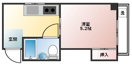 コーポ高山(1K/2階)の間取り写真