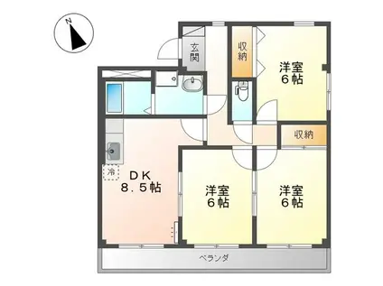 エクセレンスアイII番館(3DK/2階)の間取り写真