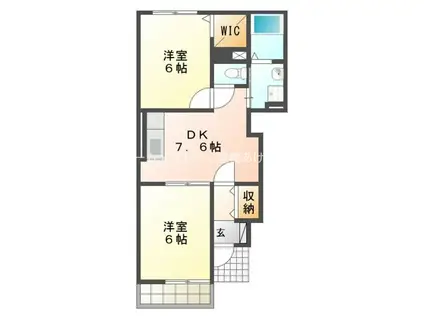フレシール天伯A(2DK/1階)の間取り写真
