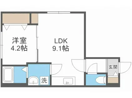 ASTER TOYOHIRA(1LDK/3階)の間取り写真