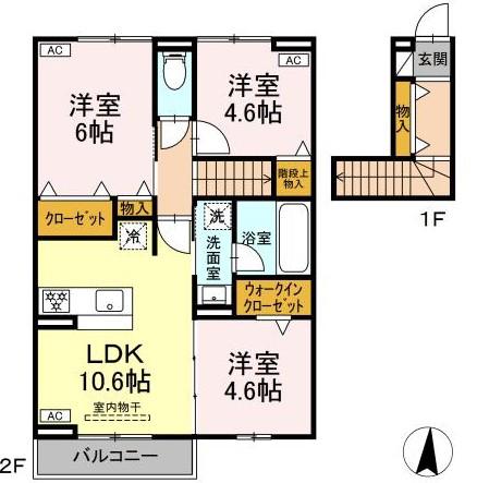 EPIS 広田(3LDK/2階)の間取り写真