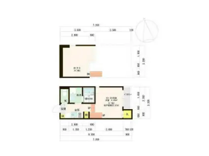 ハーモニーテラス馬出II(1K/1階)の間取り写真