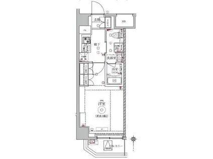 ベルシード東十条ツインズA(1K/2階)の間取り写真