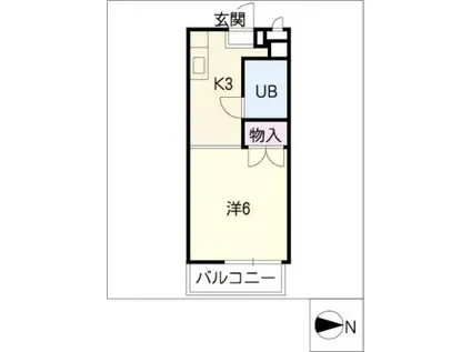 コーポ黒川II(1K/1階)の間取り写真