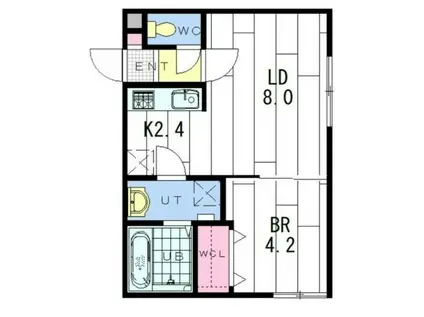 アンジュオール(1LDK/2階)の間取り写真