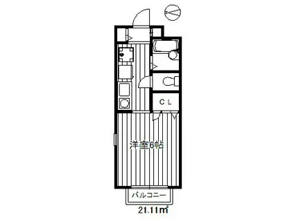 メゾンモナミ(ワンルーム/1階)の間取り写真