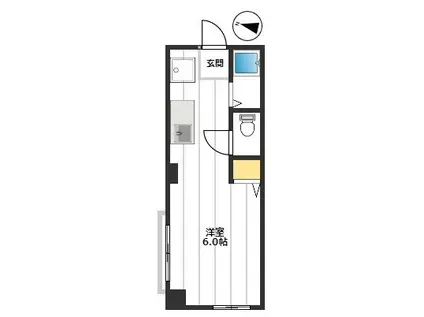 メゾン・フルールII(ワンルーム/2階)の間取り写真