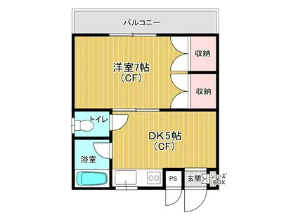 第1タニビル(1DK/4階)の間取り写真