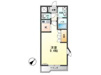 ベル・グラース(1K/2階)の間取り写真