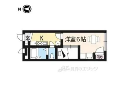 レオパレスウェルスTENⅡ(1K/2階)の間取り写真